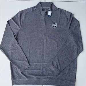 johnnie-O Vaughn Striped Performance 1/4 Zip Pullover (LA Kings Logo) XL NWT NHL